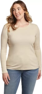 imageEddie Bauer Womens Favorite LongSleeve Crewneck TShirtEcru