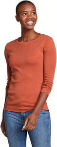 imageEddie Bauer Womens Favorite LongSleeve Crewneck TShirtSpice