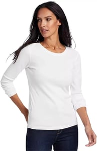 imageEddie Bauer Womens Favorite LongSleeve Crewneck TShirtWhite