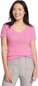 imageEddie Bauer Womens Favorite ShortSleeve VNeck TShirtBlossom