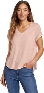 imageEddie Bauer Womens Gate Check ShortSleeve TShirtPale Pink