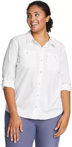 imageEddie Bauer Womens Mountain Ripstop LongSleeve ShirtWhite