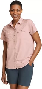 imageEddie Bauer Womens Mountain Ripstop ShortSleeve ShirtPale Pink