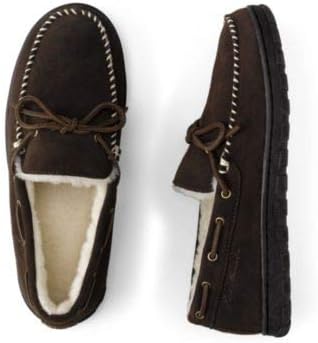 Eddie Bauer Mens ShearlingLined Moccasin SlipperDk Brown Brown