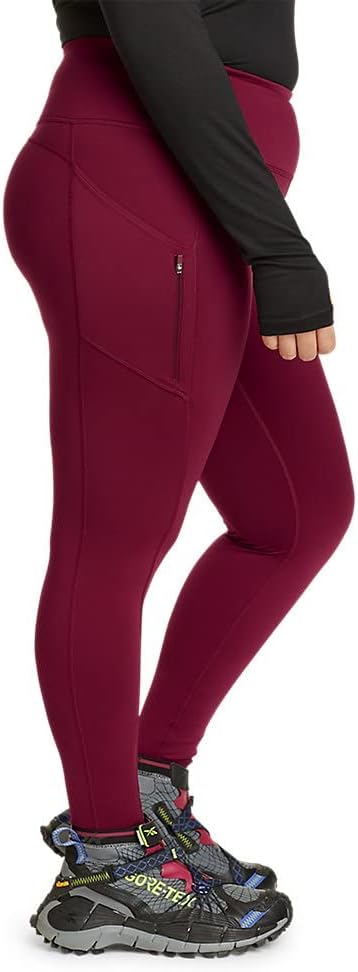 Eddie Bauer Womens Crossover Winter Trail Adventure HighRise LeggingsPlus Size Dark Berry