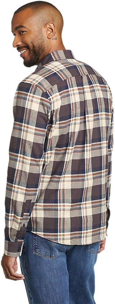 imageEddie Bauer Mens Eddies Field Flannel  PatternAubergine