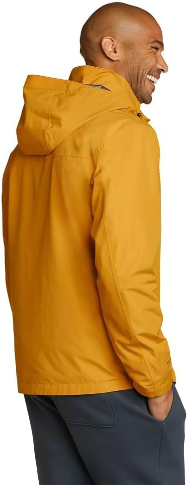 Eddie Bauer Mens Packable Rainfoil JacketDk Marigold Recycled