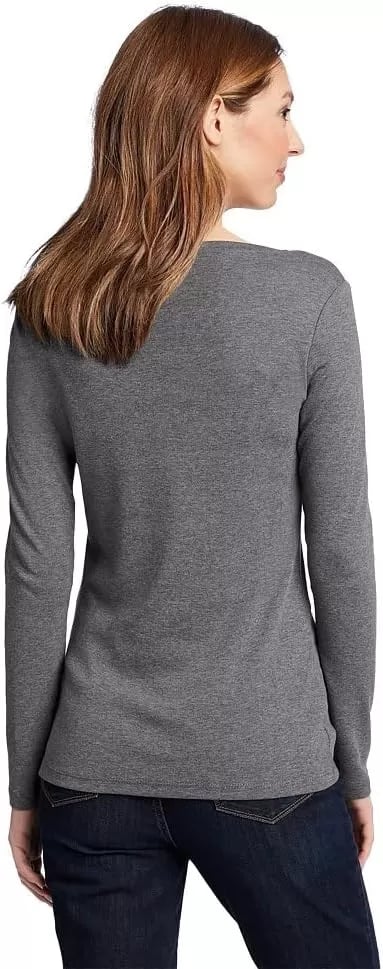 imageEddie Bauer Womens Favorite LongSleeve Crewneck TShirtMedium Heather Gray