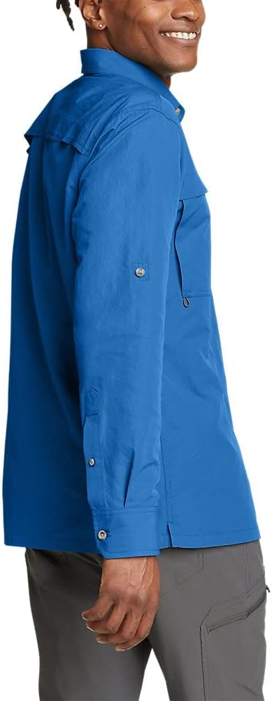 Eddie Bauer Mens Ripstop Guide LongSleeve ShirtPacific Blue