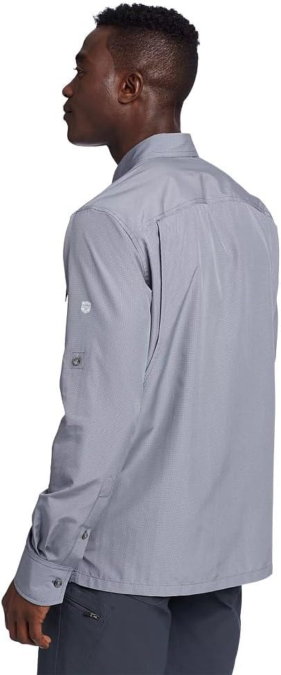 Eddie Bauer Mens UPF Guide 20 LongSleeve ShirtDusted Indigo