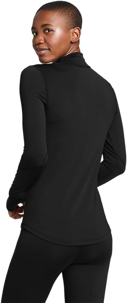 Eddie Bauer Womens Brushed Baselayer 12ZipBlack