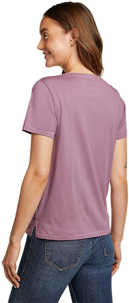 Eddie Bauer Womens Everyday Essentials Short Sleeve TShirt  SolidRegular Lt Violet