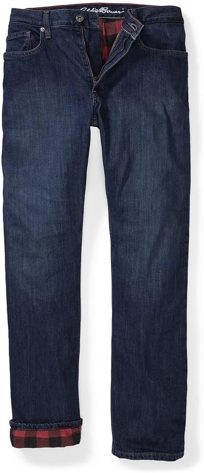 imageEddie Bauer Mens Field Flex FlannelLined Straight JeansRiver Rock