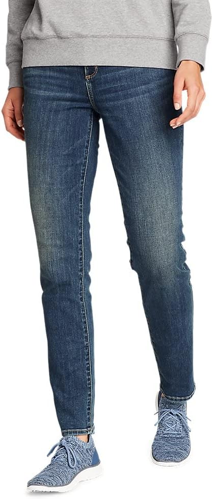 Eddie Bauer Womens Revival HighRise Slim Straight Jeans AgedAged Blue