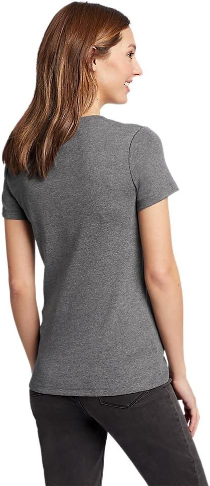 Eddie Bauer Womens Favorite ShortSleeve VNeck TShirtMed Htr Gray