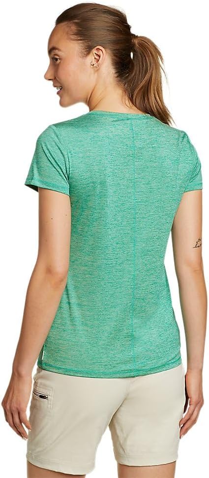 Eddie Bauer Womens Resolution ShortSleeve VNeck TShirtRegular Lt Green