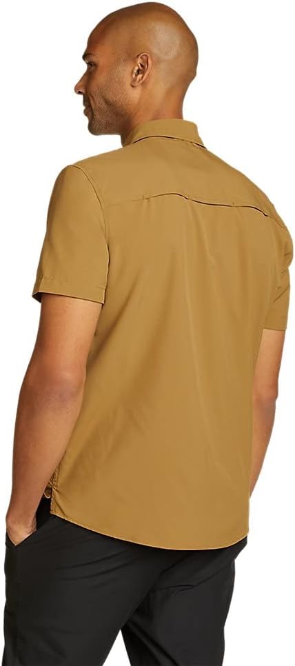 Eddie Bauer Mens Atlas Exploration Flex ShortSleeve ShirtRegular Bronze