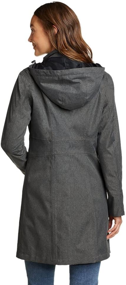 Eddie Bauer Womens Girl on the Go Trench CoatRegular Dk Charcoal Htr