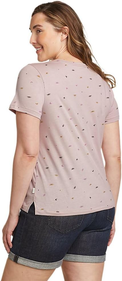 Eddie Bauer Womens Everyday Essentials ShortSleeve TShirt  PrintedPlus Pale Lavendar