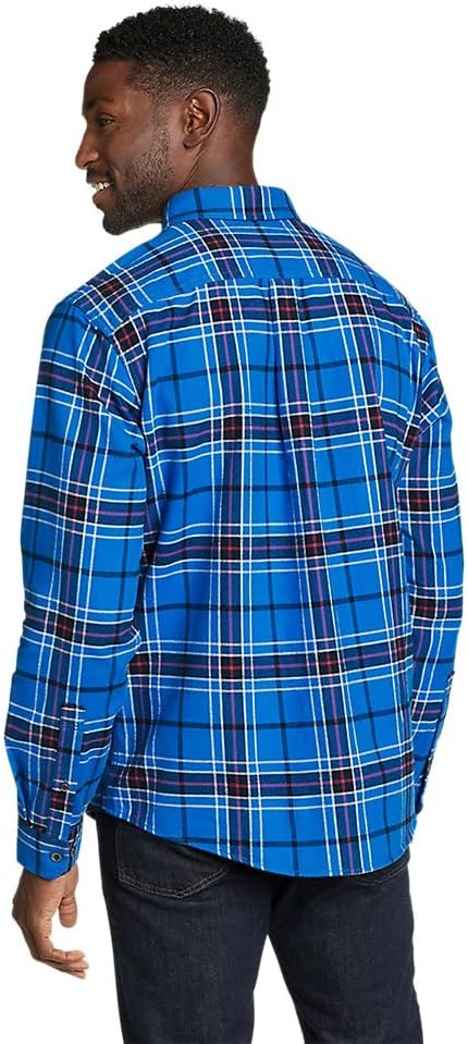 Eddie Bauer Mens Eddies Favorite Classic Fit Flannel Shirt  PlaidRegular Sapphire