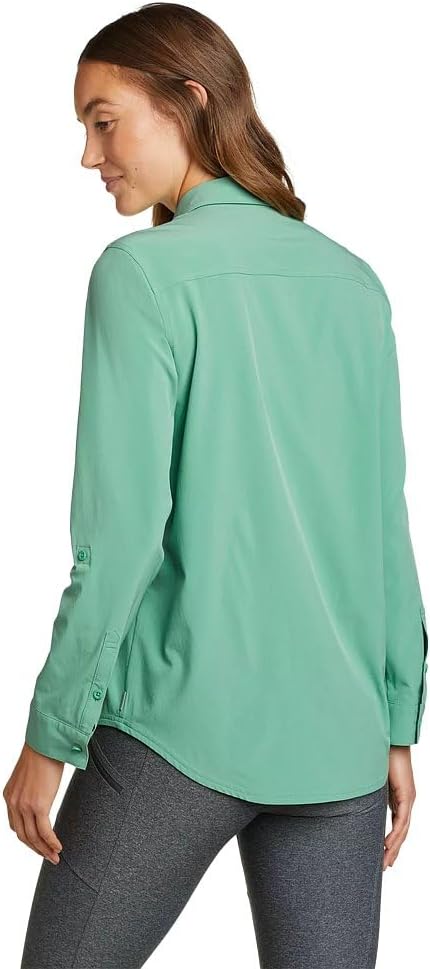 Eddie Bauer Womens Departure 20 LongSleeve ShirtSeaglass