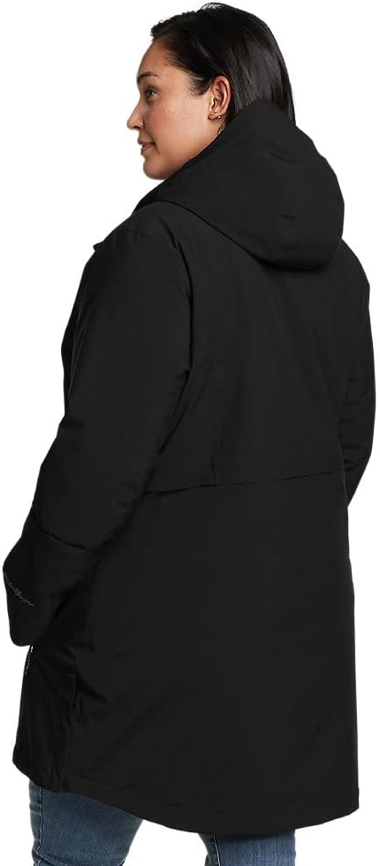 Eddie Bauer Womens Cloud Cap Stretch Insulated Trench CoatPlus Black