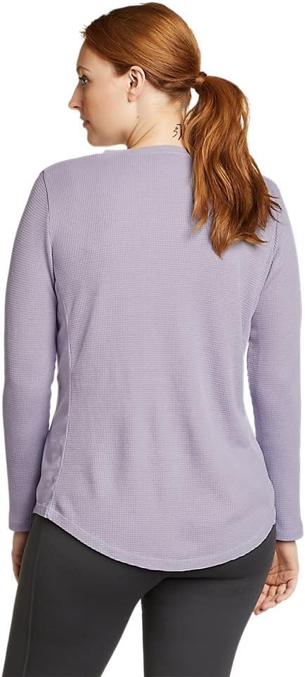 Eddie Bauer Womens Myriad ThermalJersey Mix HenleyRegular Hyacinth