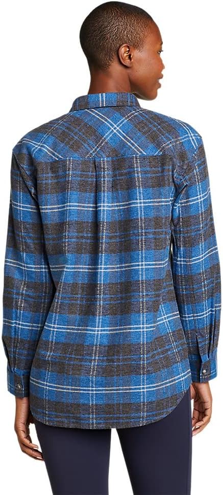 Eddie Bauer Womens EB Hemplify Flannel ShirtPlus Blue