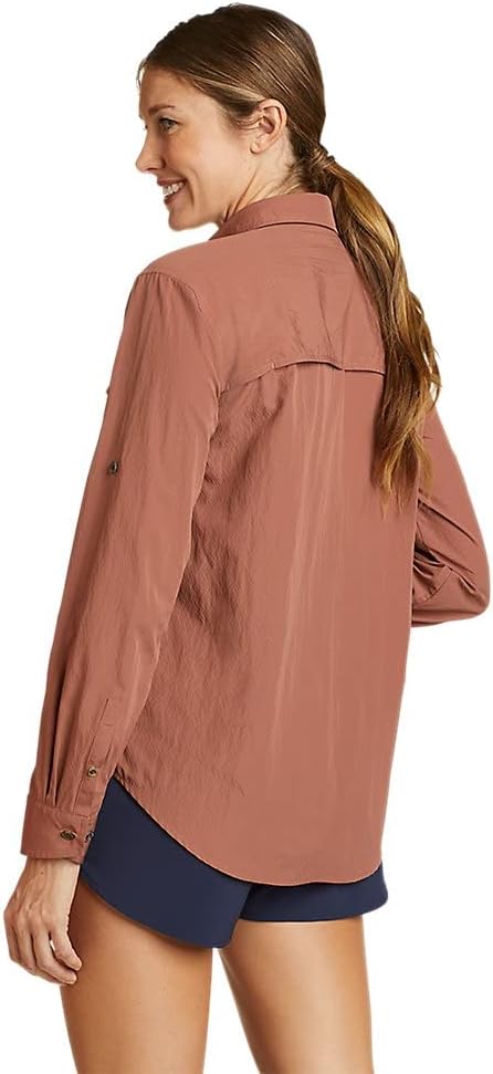 Eddie Bauer Womens UPF Guide LongSleeve ShirtStandard Cocoa