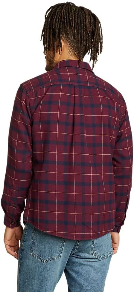 Eddie Bauer Mens Eddies Favorite Classic Fit Flannel Shirt  PlaidTall Berry