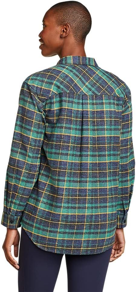 Eddie Bauer Womens EB Hemplify Flannel ShirtTall Mineral Green