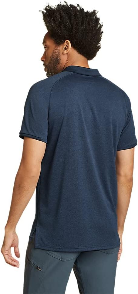 Eddie Bauer Mens Resolution Pro ShortSleeve Polo 20Med Indigo Blue