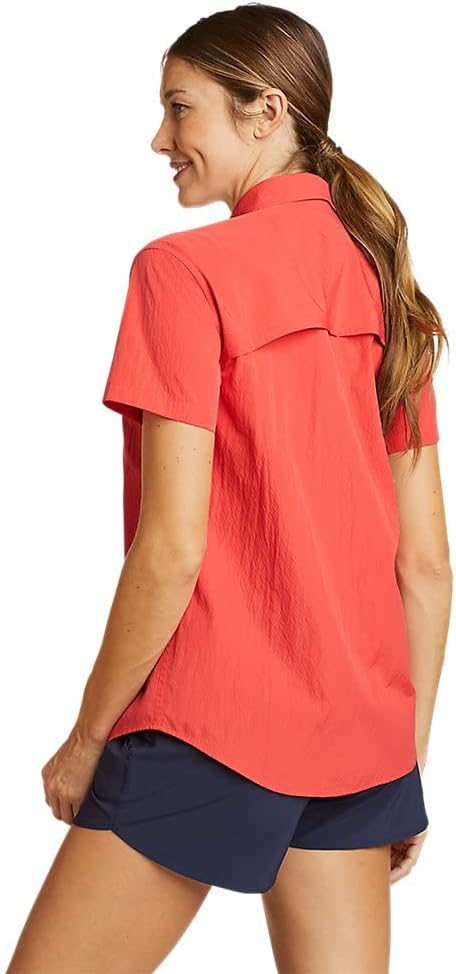 Eddie Bauer Womens UPF Guide ShortSleeve ShirtCoral