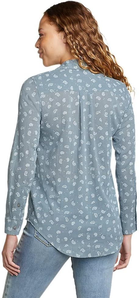 Eddie Bauer Womens Packable LongSleeve ShirtRegular Light Blue