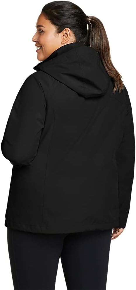 Eddie Bauer Womens Packable Rainfoil JacketPlus Black Recycled