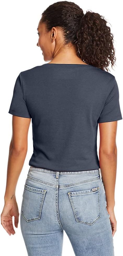 Eddie Bauer Womens Favorite ShortSleeve VNeck TShirtHtr Indigo