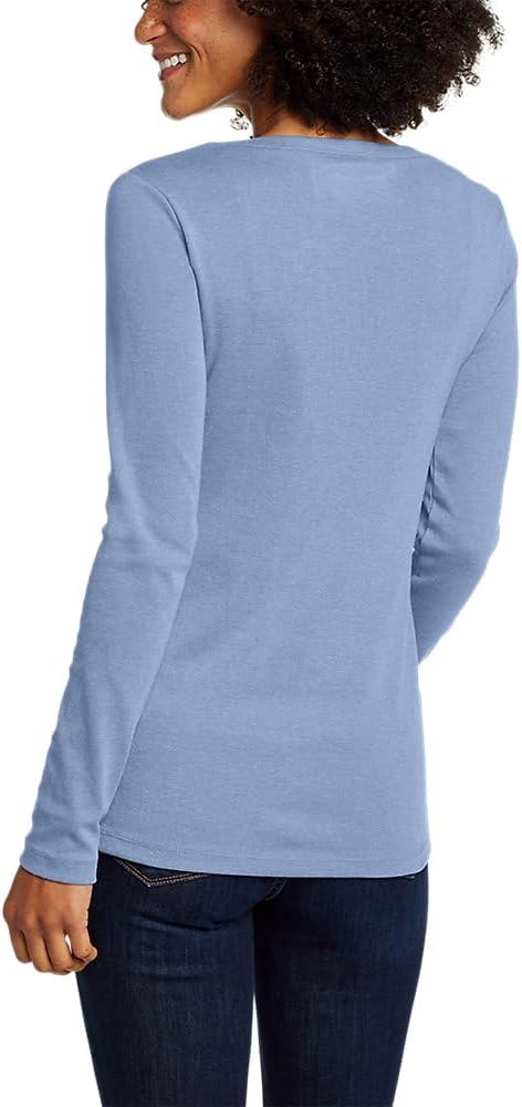 Eddie Bauer Womens Stines LongSleeve VNeck TShirtDusty Blue