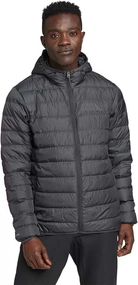 imageEddie Bauer Mens CirrusLite Hooded Down JacketDk Smoke Htr Recycled