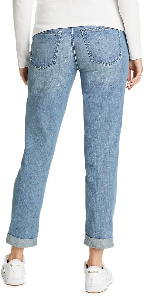 Eddie Bauer Womens Boyfriend Jeans  Slim LegPetite Worn Light