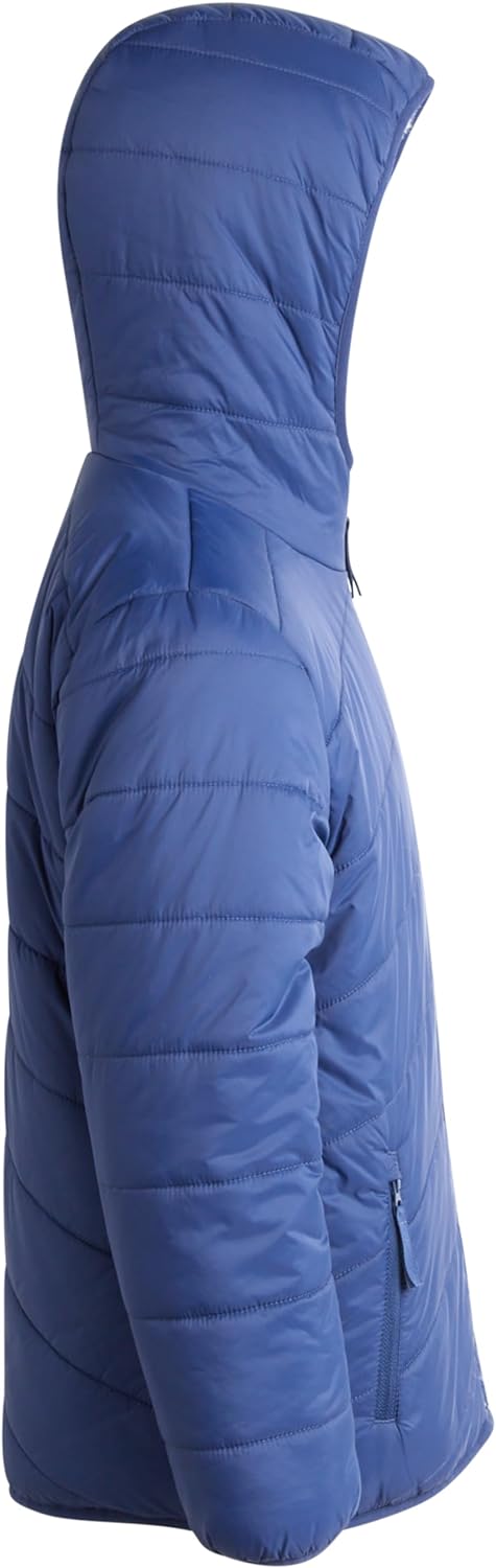 Eddie Bauer Girls Reversible Jacket  Deer Harbor Waterproof Lightweight Puffer Coat with Faux Shearling Lining 520Navy Blue