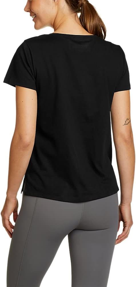 Eddie Bauer Womens Coast and Climb ShortSleeve VNeck TShirt  SolidBlack