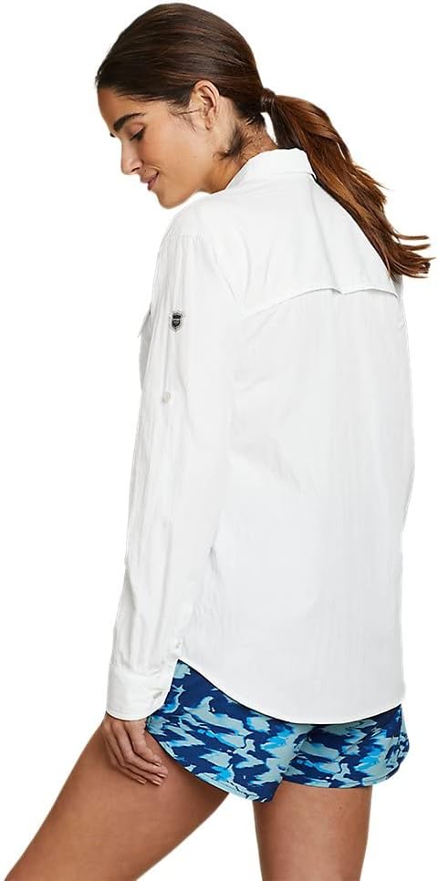 Eddie Bauer Womens UPF Guide LongSleeve ShirtRegular White