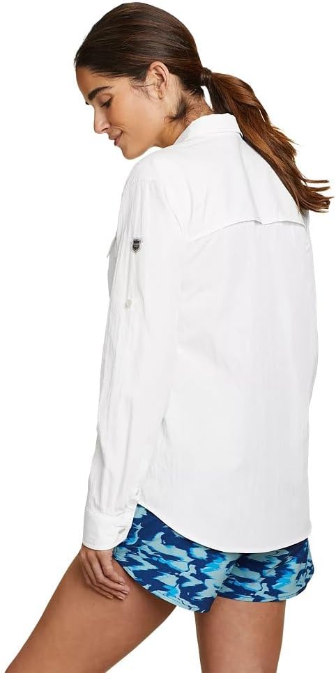 Eddie Bauer Womens UPF Guide LongSleeve ShirtWhite