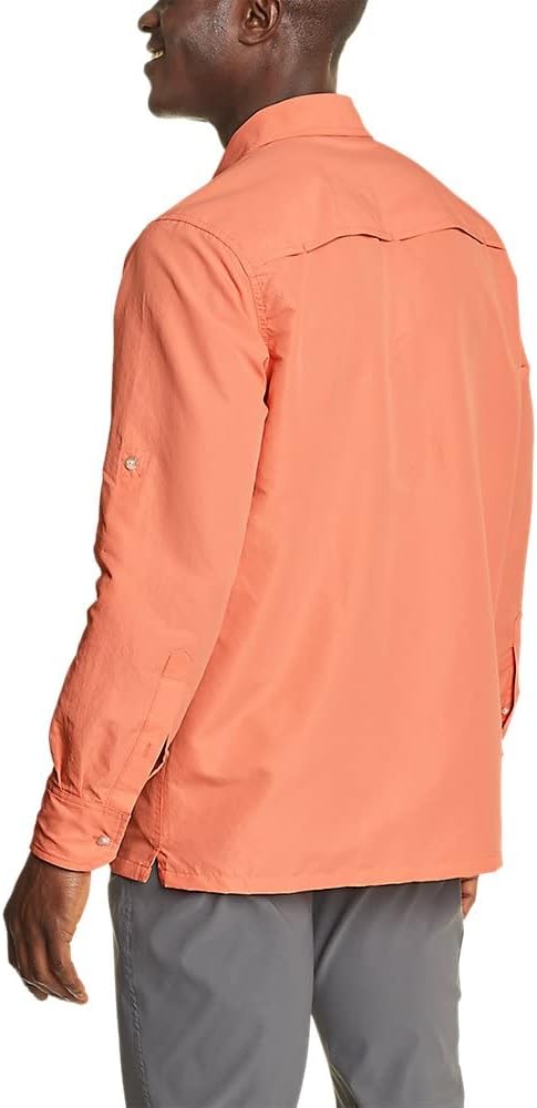 Eddie Bauer Mens Ripstop Guide LongSleeve ShirtDusty Coral