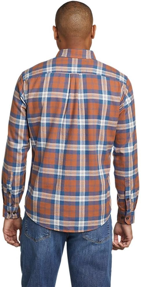 Eddie Bauer Mens Eddies Favorite Classic Fit Flannel Shirt  PlaidRegular Cocoa