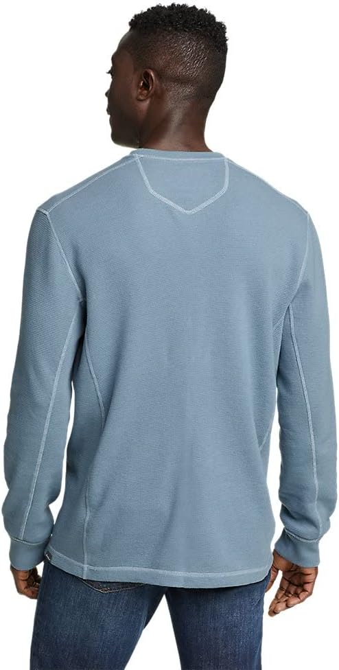 Eddie Bauer Mens Eddies Favorite Ultrasoft Thermal CrewTall Chambray Blue