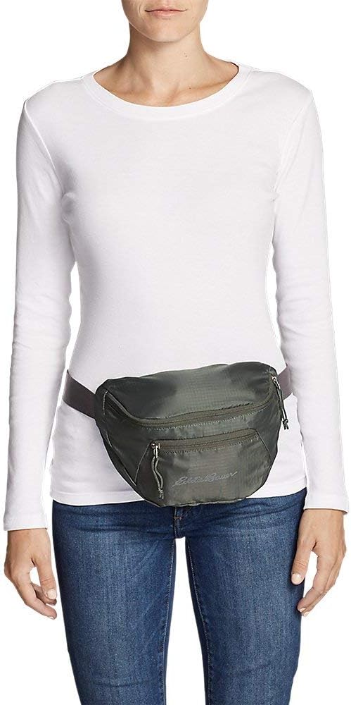 Eddie Bauer Stowaway Packable WaistpackMade from Ripstop Polyester with 2 Secure Zip PocketsOnyx