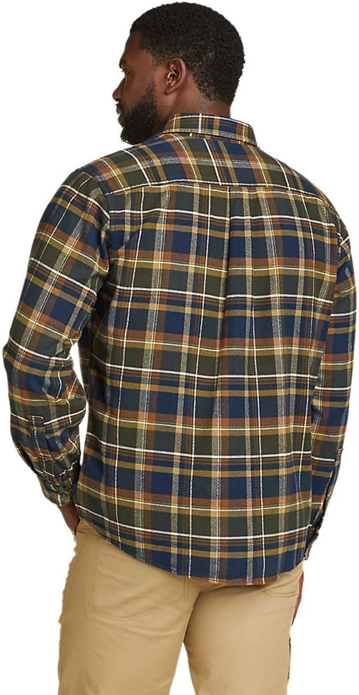 Eddie Bauer Mens Eddies Favorite Classic Fit Flannel Shirt  PlaidTall Dark Loden