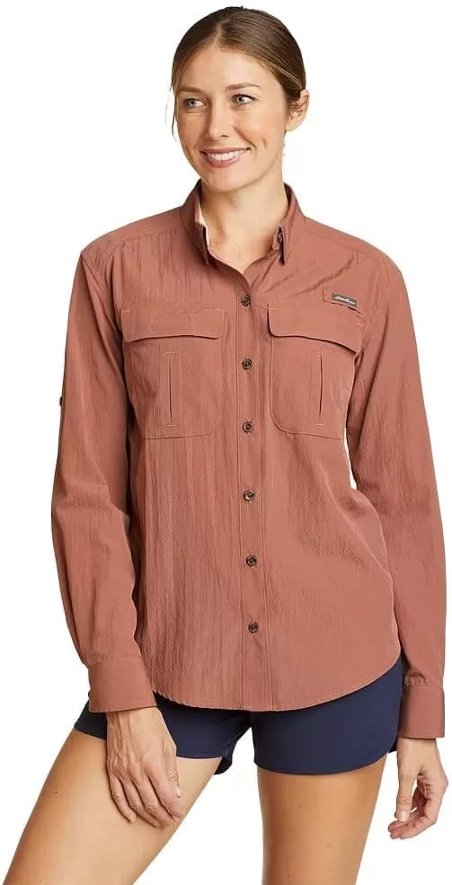 imageEddie Bauer Womens Guide UPF LongSleeve ShirtCocoa