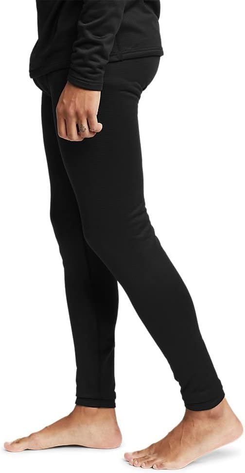 Eddie Bauer Mens Heavyweight Grid Fleece Compression Baselayer PantBlack